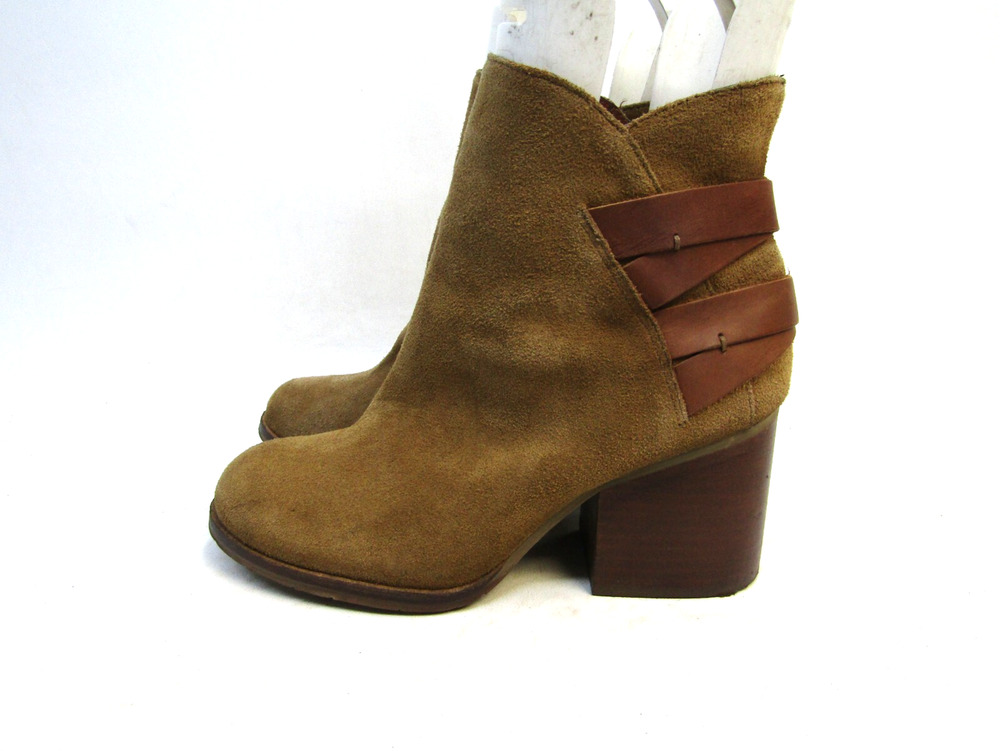 MIA Womens Size 8 Brown Suede Zip Ankle Fashion Boots Booties